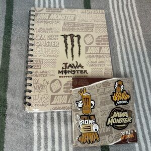 Java Monster Coffee Energy Collector's Pin Set (4-Pack) and Journal New